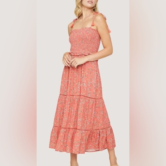 Lost + Wander Pink Strapless Ruffled Sundress - Picture 2 of 8